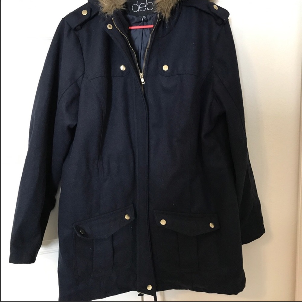 Navy pea coat jacket